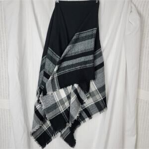 NWOT Zara Black & Grey Plaid Oversized Square Scarf